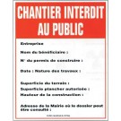 Panneau à destination de chantier
